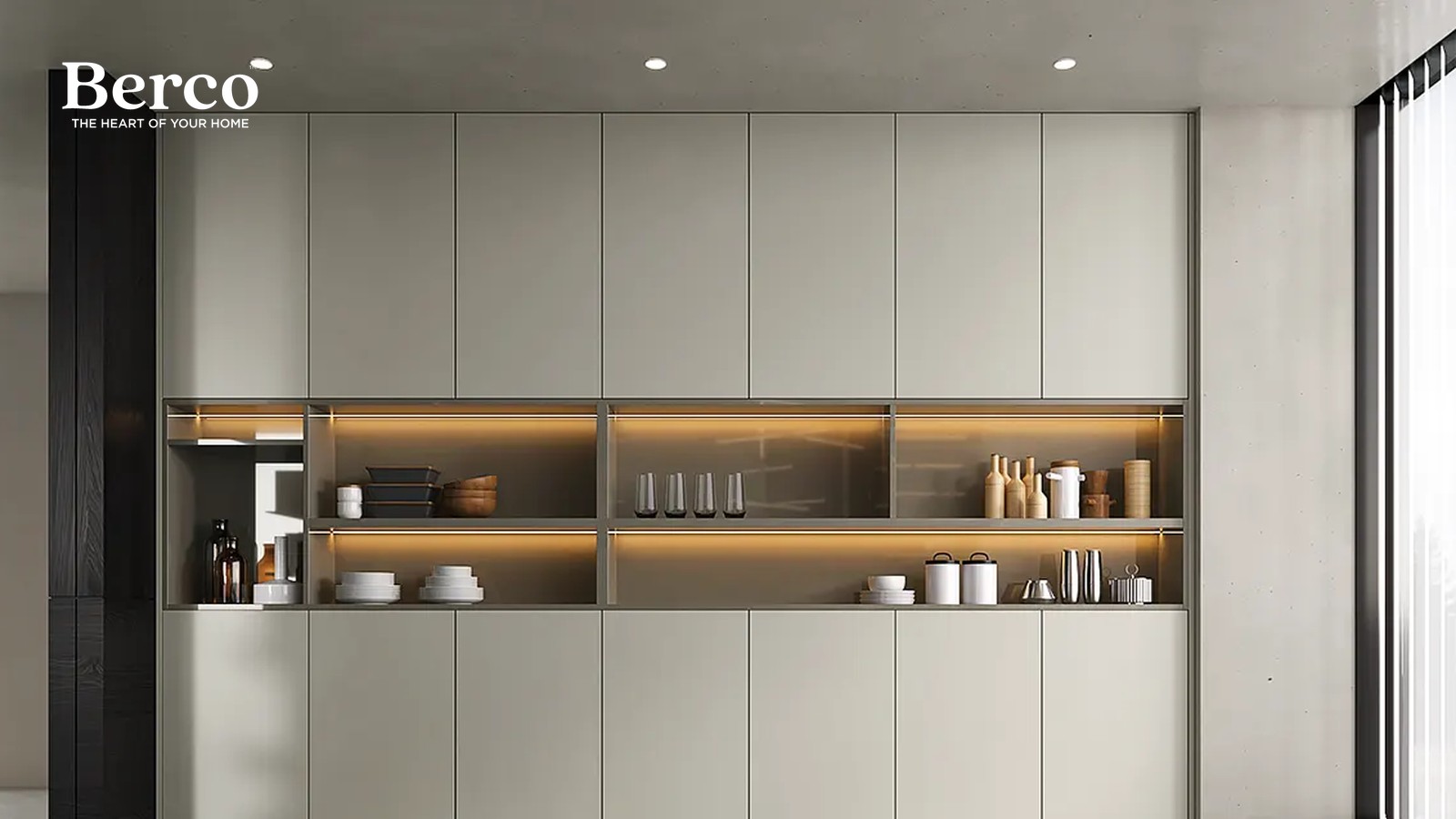 Rose Uppers With Oak Base Cabinets — view 5