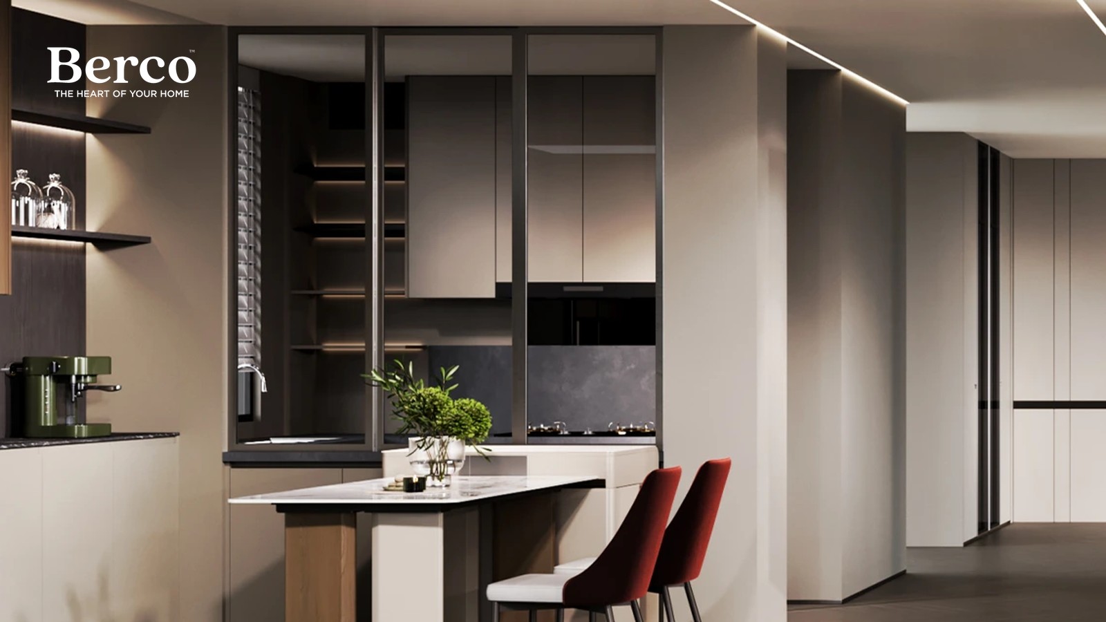 Oak And Cream Kitchen With Bar Seating — view 2