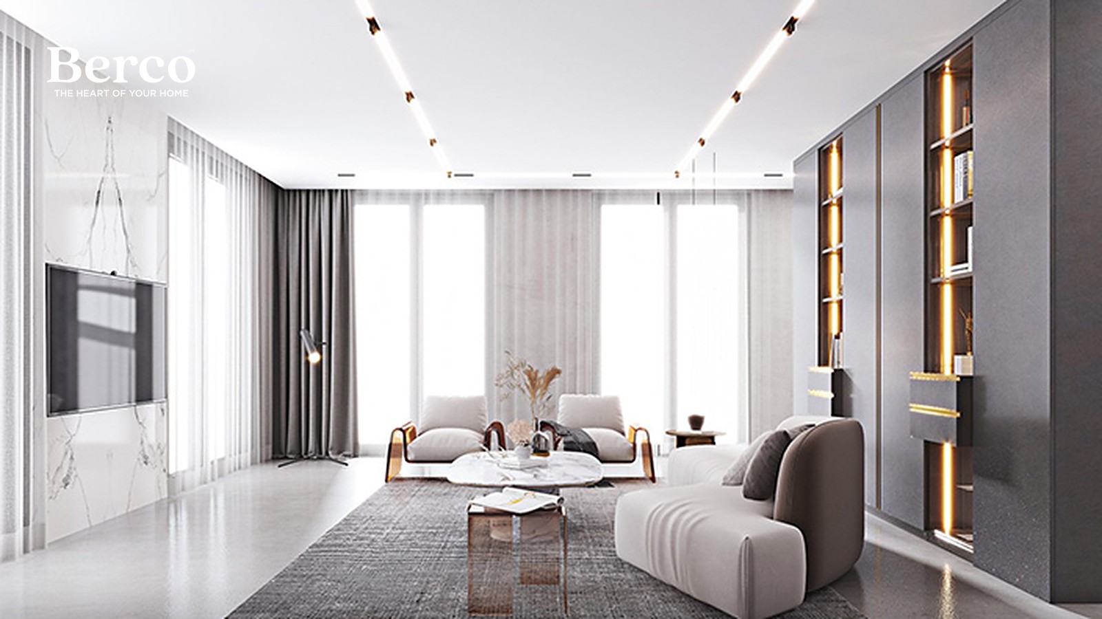 Soft Greige and Brass-Line Whole-Home Scheme — view 5