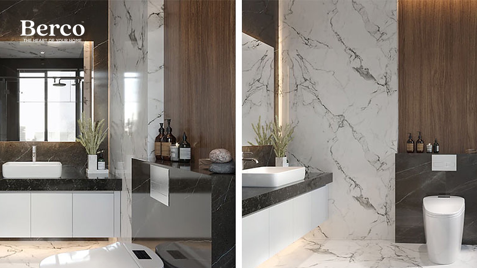 White Panels With Walnut and Dark Stone — view 3