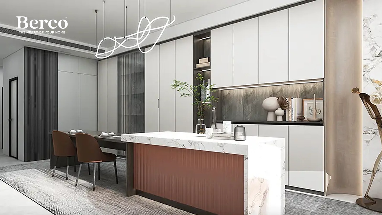 Bronze-Framed Display Walls in Warm Neutrals — view 2