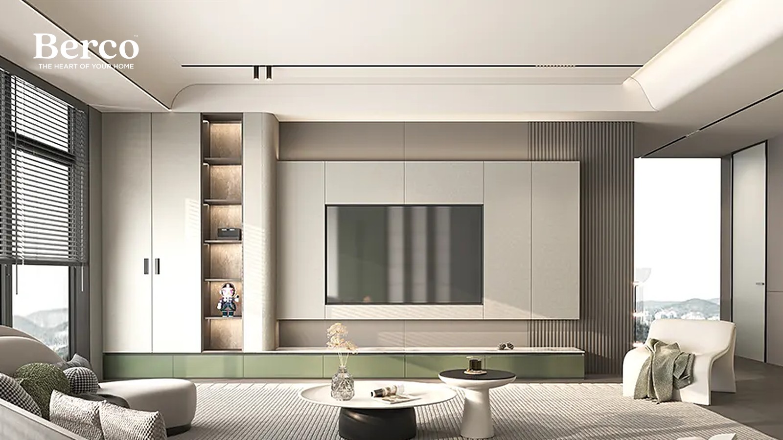Warm Greige With Olive Green Accents — view 2