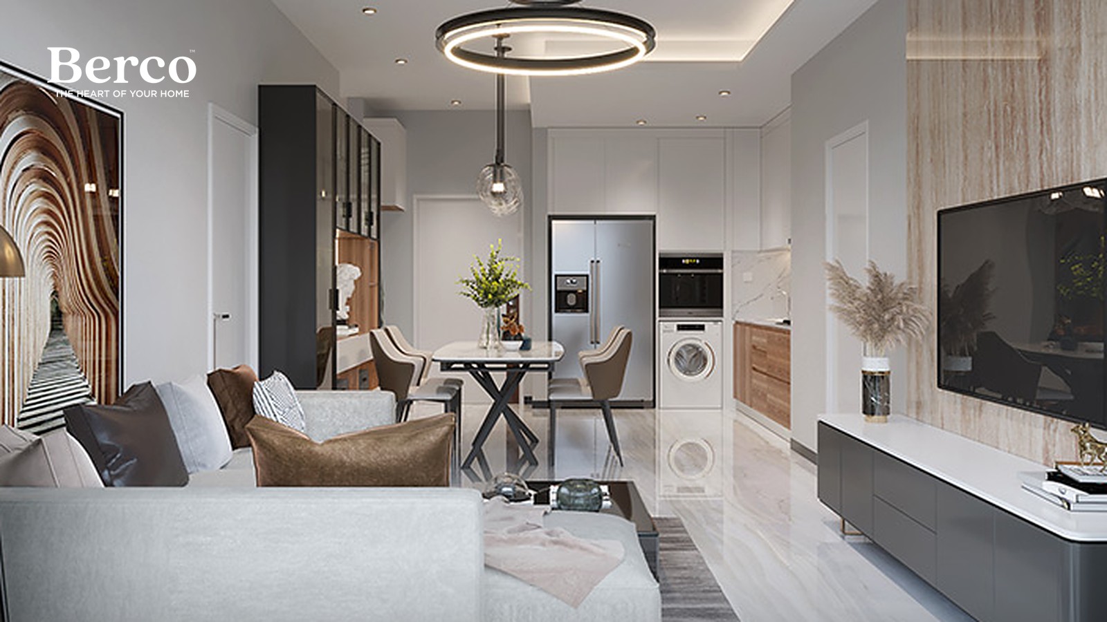 Warm Greige With Olive Green Accents — view 4