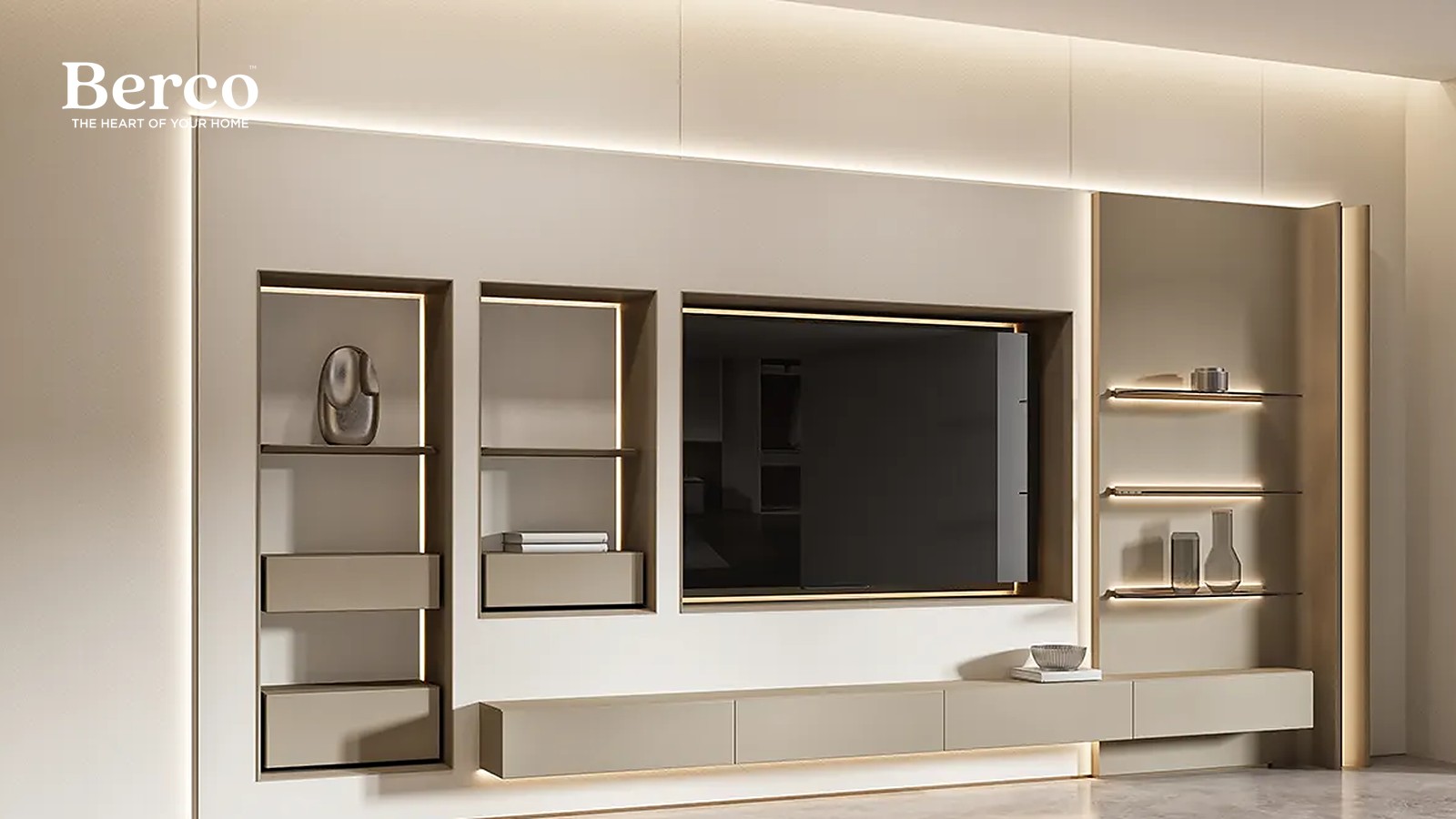 Ivory Panelled Walls and Lit Niches — view 2
